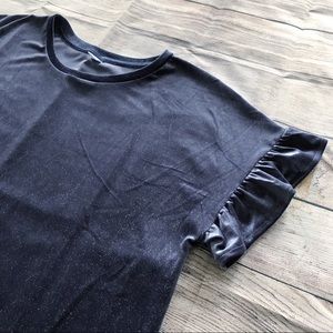 Old Navy Sparkle Velvet Ruffle Sleeve Top